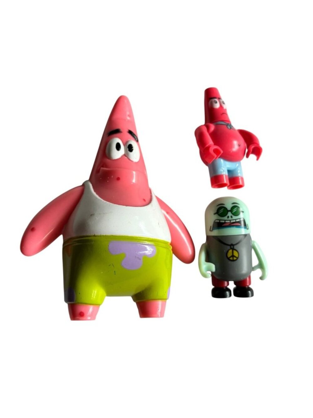 SpongeBob SquarePants Patrick Star Plankton Figure Lot 2005 Mattel Mega Bloks